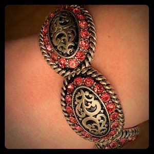 Pink bling concho bracelet